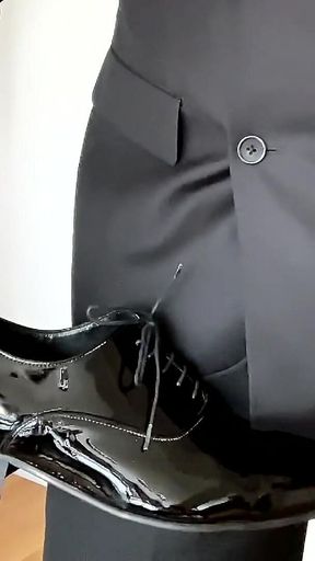 Suited Businessman Jerking off