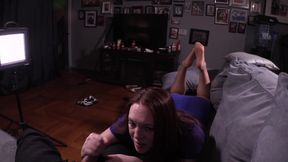 Handjob on the Couch W/ Feet Swaying
