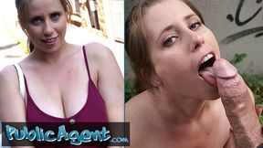 Attractive Belgian tourist with natural big tits gets huge cock inside her shaved pussy