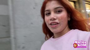 public cumwalk in madrid city center