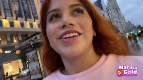 public cumwalk in madrid city center