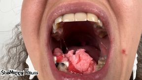 Giantess with a Deep Throat Chews and Swallows a Gummy Donut extreme close up Vore - Food Object Swallow, Chewing Food Teeth Molars, Shrink Fantasy Fetish, Mouth in Drooling, Uvula Fetish 4k