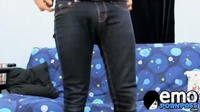 ”Austin strokes his hard meat before blowing his juicy load”