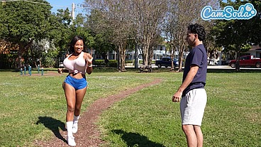 Busty Black MILF Oils Giant Tits & Big Ass Then Gets Fucked Hard