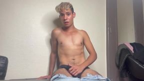 Blond teen creampie erupts in Tommy underwear gasping on cum load