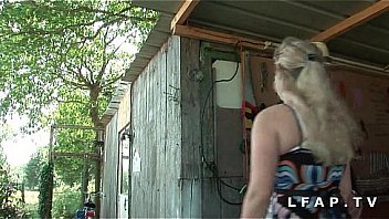 Granny's pretty little slut daughter gets big cocks in her