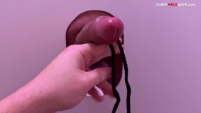 Married Man Only Finishes at the Gloryhole - When His Cock Is Tied