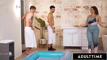 ADULT TIME - Busty Masseuse Natasha Nice DOUBLE NURU MASSAGE &amp_ 3-WAY With Inexperienced Studs!