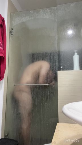 Spectacular moment from "I record my cousin without being caught when he takes a hot shower"