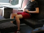 Stripping and jerking off in the train (almost caught by people waiting at the station)
