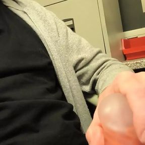 Playing with Tenga Spinner in office at work