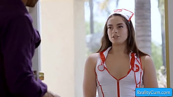 Slutty teen nurse seduces patient in his home with her smoking hot body - Sophia Burns, Ryan Mclane