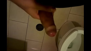 Jerking off in public restroom