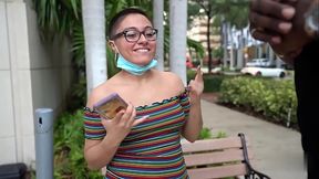 Nerdy Glasses Buzz Cut White Girl Sucks and Fucks Massive Black Dick