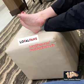 While Watching The Game Red Headed MILF Red Toes