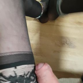 Love rubbing cum all over my stocking feet