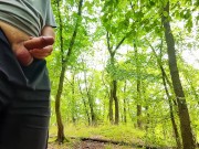 Big dick cums four times in a row in public forest