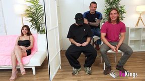 three dudes compete for alice fernandez s big tits! which one will get to fuck her??