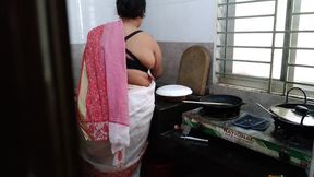 Indian Desi Hot Maid in Saree with Huge Boobs Fucked by Owner - Cum Her Behand