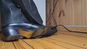 Western Leather Ankle boots and chaps POV ASMR