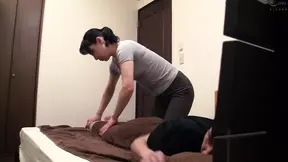 Beautiful Japanese mom helps out with her breasts