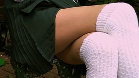 School Knee Socks And Cotton Panties