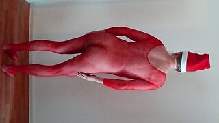 941 red nylon body Catsuit nude Santa Claus Christkind nackt