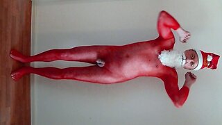 941 red nylon body Catsuit nude Santa Claus Christkind nackt