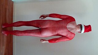 941 red nylon body Catsuit nude Santa Claus Christkind nackt