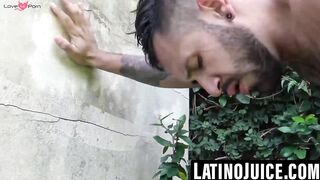 Outdoor Bareback Threesome - Jocks Pounding Raw Action