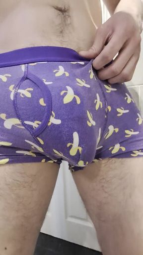 Young twink flaunts his fat bulging cock
