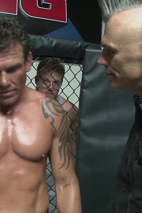 Big tit BBW ring girl volunteers to fuck the lucky winner of the cage fight