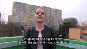 Innocent looking ginger girl fucked over a car bonnet