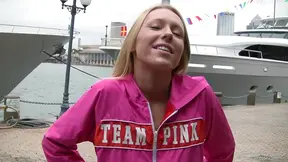 Sultry Skinny Blonde Tempts and Teases While Flashing in Public Spaces