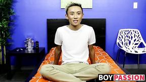 ”Charming asian twink Ty Neiman splashing sexy cum on himself”