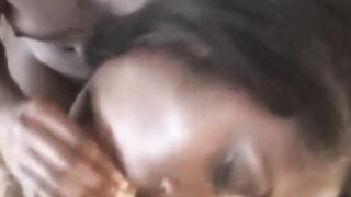 African hot Blows on Filthy White Penis