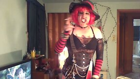 smoking, stroking a bit of cum and a new toy