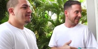 Steamy massage with two men and baby oil