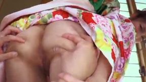 Sexy Kimono Beauty with Round Booty in Cowgirl Position - Featuring Chiaki Hidaka Vol. 1-2