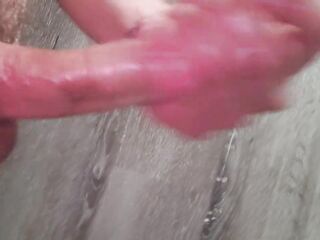 Lustful penis soaking juicy in shower