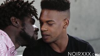 Black dudes Adrian Hart and Devin Trez fuck one another with full of action