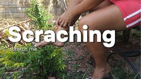 She scratching her feet even in her flip flops (3)