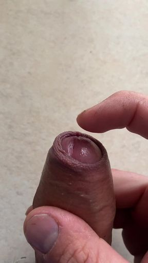 Play with Pre cum closeup