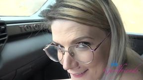 Riley Rose's Intimate Car Adventure: POV Experience with a Sweet Blonde