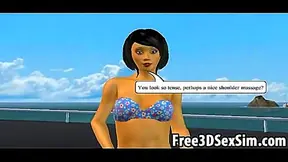 Foxy 3D Cartoon Hottie Sucks Dick & Fucks Hard On A Boat