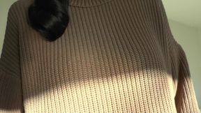 Cum on My Sweater! Lady Victoria Valente in a Thick Turtleneck Sweater