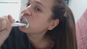 Brushing teeth