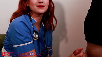 Nurse Greene gives a deepthroat blowjob and swallows cum