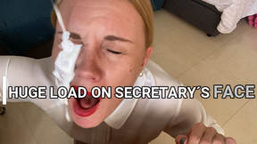 Huge load on secretarys face POV