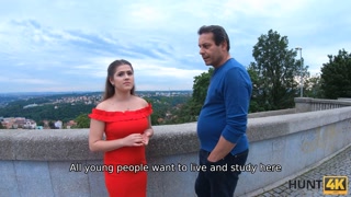 HUNT4K. Chick is taken by alien man in the face of her wimp spouse